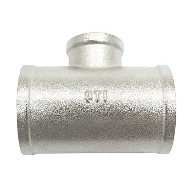 Тройник переходной 3/4" х 1/2" х 3/4" никелированный