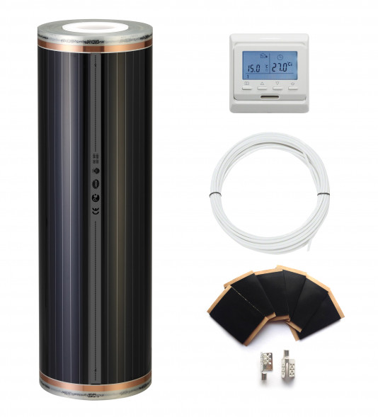 Инфракрасный пленочный теплый пол 0,5 м² с терморегулятором Е